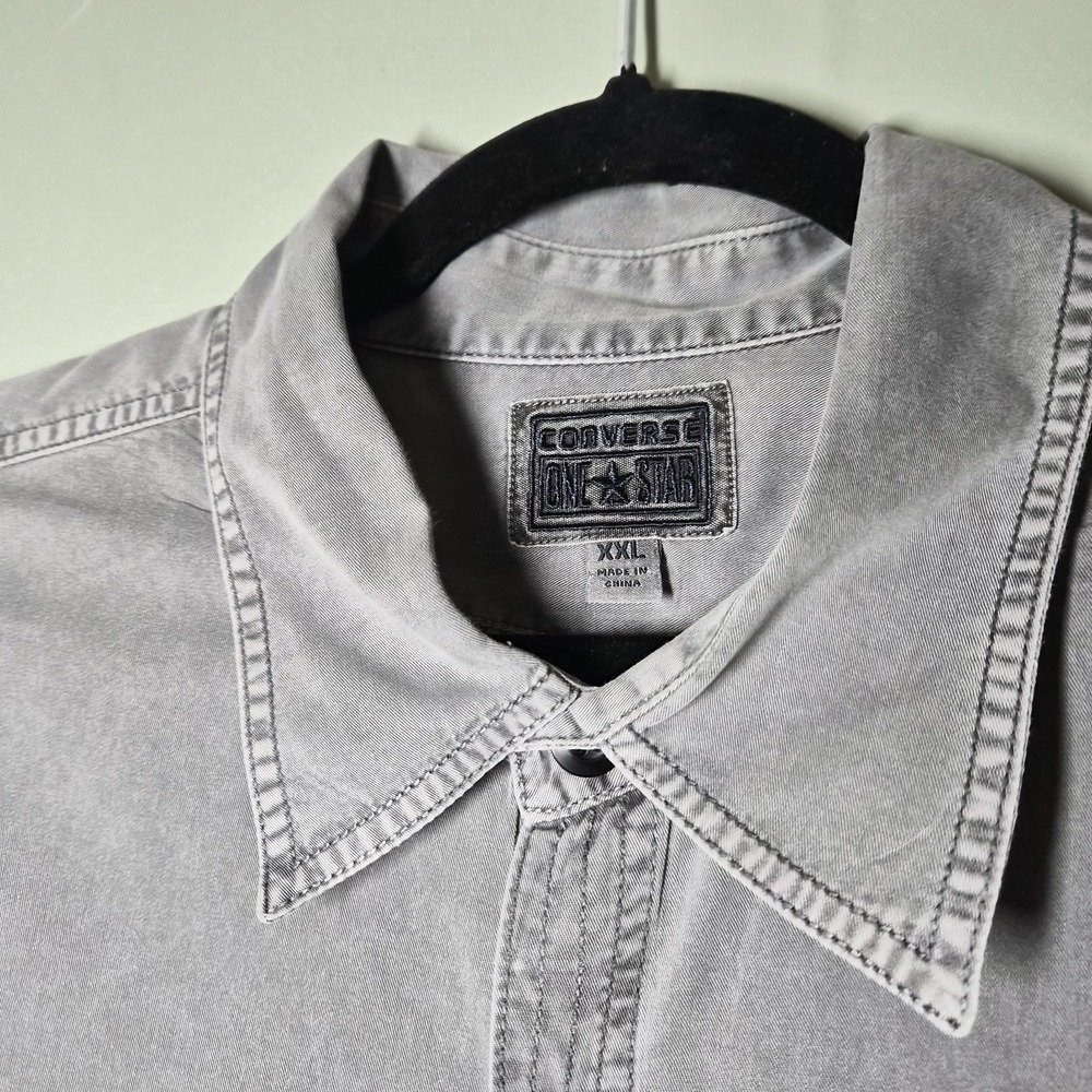 One Star Converse Button Down Chambrey Gray 2XL - Picture 5 of 13